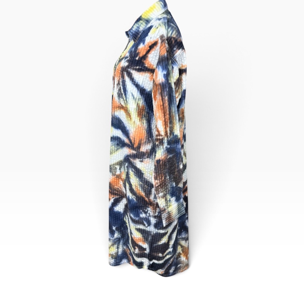 Earthbound Trading Co Shirt Dress Womens Small Multi Tie Dye Cotton Long Sleeve - Picture 10 of 11